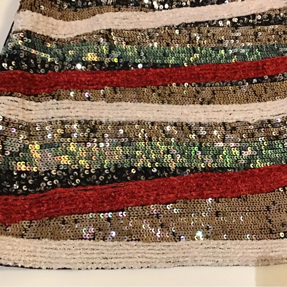 TFNC London sequin party holiday mini skirt size S - Picture 5 of 10